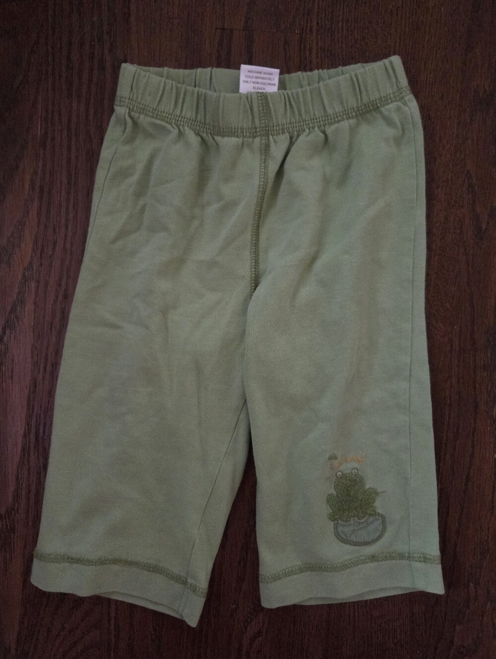 Vtg Gymboree Boys 6/12M Green Knit Frog Pants